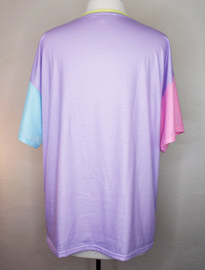 Happy Rainbow Cloud Purple Women's Drop Shoulder T-Shirt