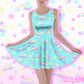 Starry Party Blue Skater Dress [Made To Order]