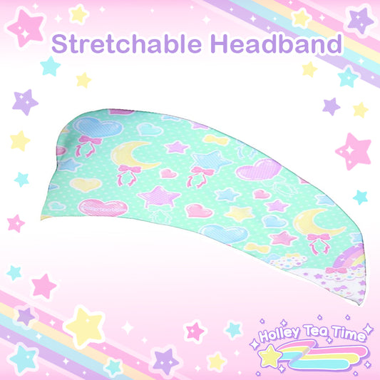 Pastel Party Mint Stretchable Headband [Made To Order]