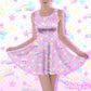 Starry Party Pink Skater Dress [Made To Order]