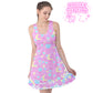 Pastel party pink sleeveless skater dress [made to order]