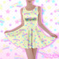 Starry Party Yellow Skater Dress [Made To Order]