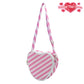 Candy Love Pink Diagonal Stripes Heart Shaped Shoulder Bag [Made To Order]