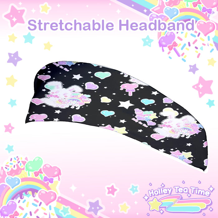 Rainbow Sweets Black 2nd gen Stretchable Headband [Made To Order]