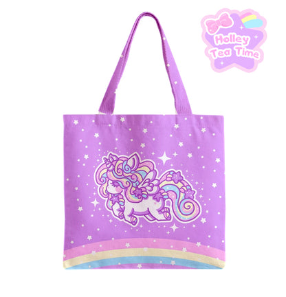 Rainbow Stardust Unicorn Tote Bag [Made To Order]