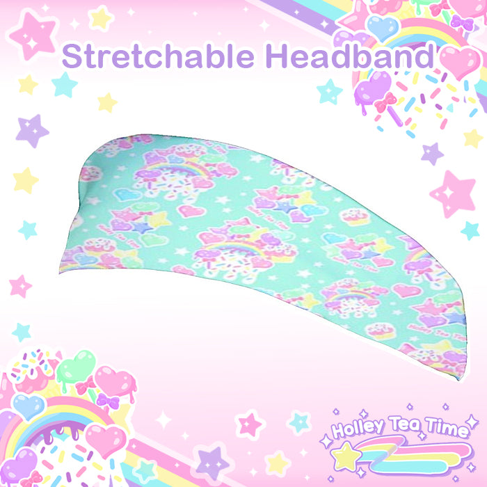 Rainbow Sweets Mint Stretchable Headband [Made To Order]