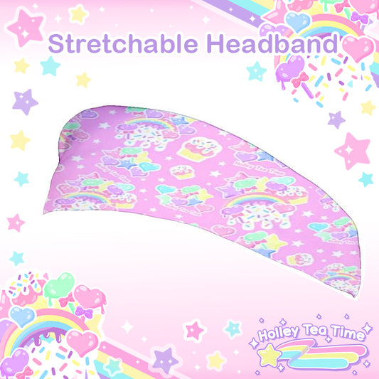 Rainbow Sweets Pink Stretchable Headband [Made To Order]