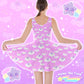 Shooting Star Clouds Pink Skater Dress [Made To Order]
