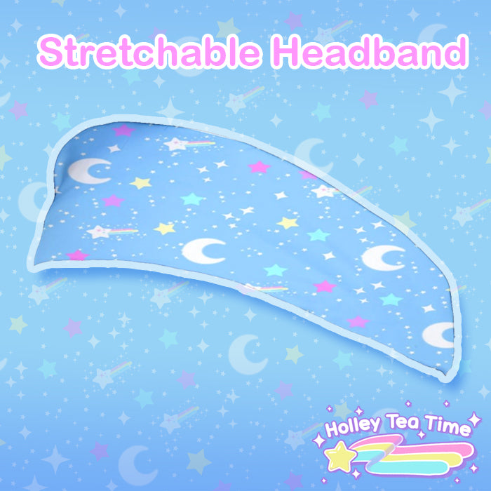 Starry Glitter Blue stretchable headband [made to order]