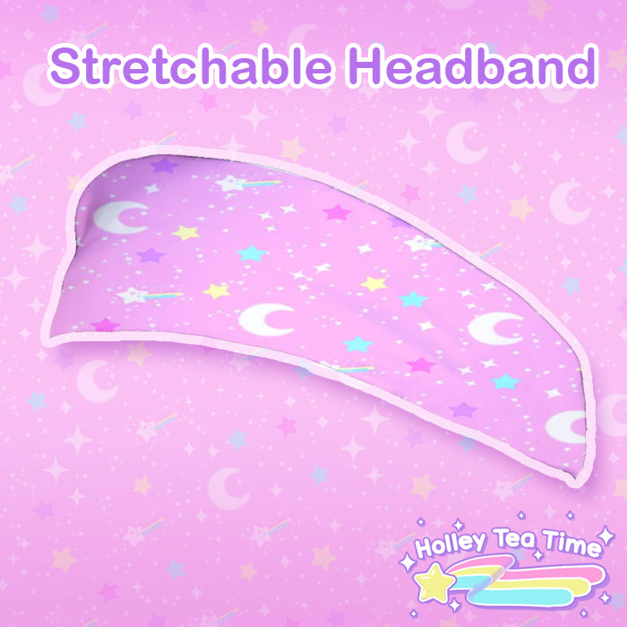 Starry Glitter Pink stretchable headband [made to order]