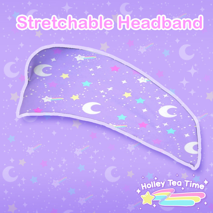 Starry Glitter Purple stretchable headband [made to order]