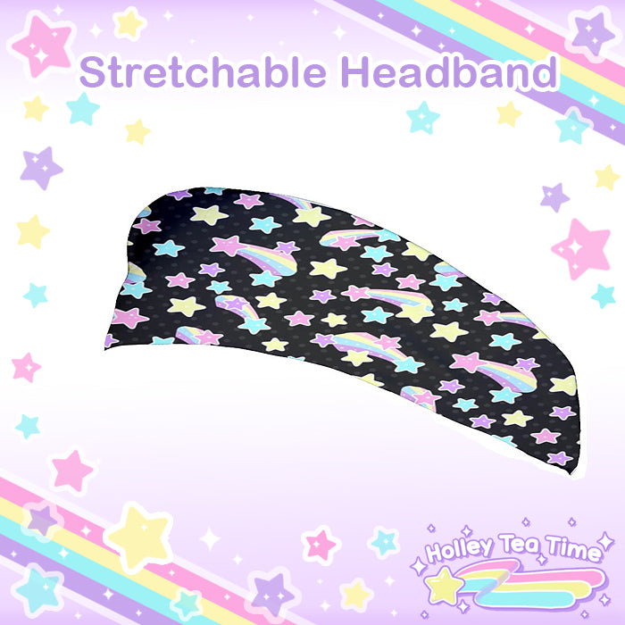 Starry Party Black Stretchable Headband [Made To Order]