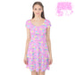 Starry Party Pink cap sleeve skater dress [made to order]