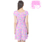 Starry Party Pink cap sleeve skater dress [made to order]