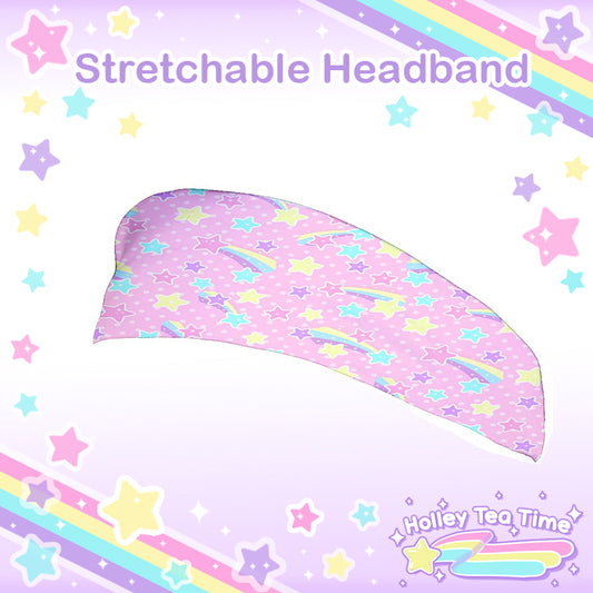 Starry Party Pink Stretchable Headband [Made To Order]
