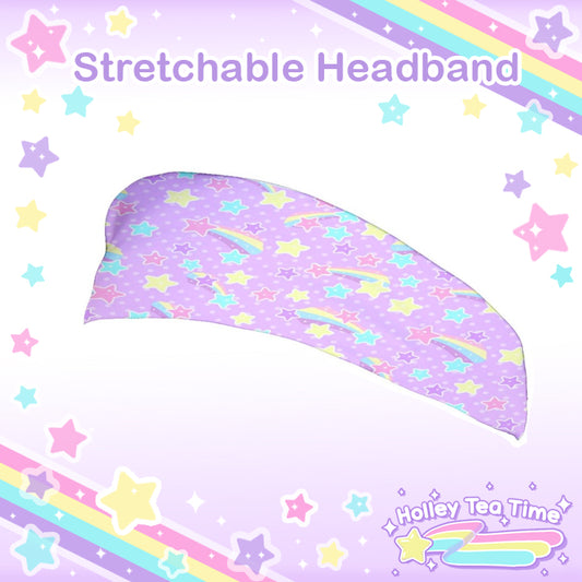 Starry Party Purple Stretchable Headband [Made To Order]