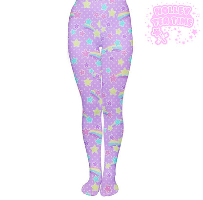 Starry Party Purple Tights [Made To Order]