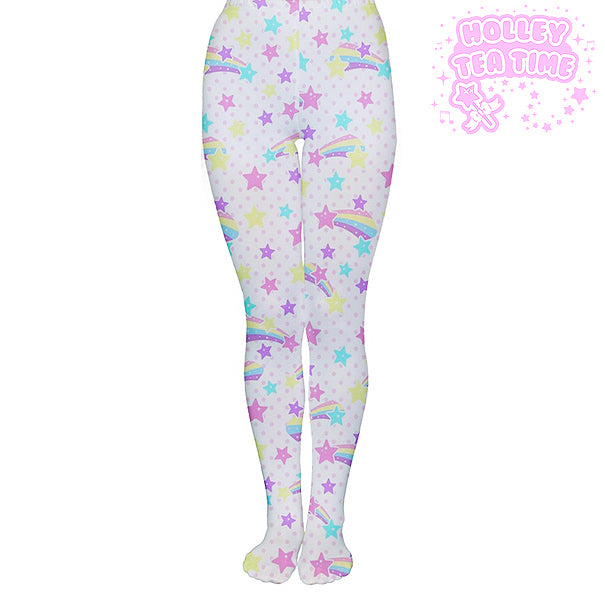 Starry Party White Tights [Made To Order]