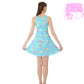 Starry party blue sleeveless skater dress [made to order]