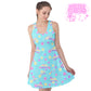 Starry party blue sleeveless skater dress [made to order]