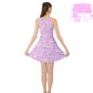 Starry party pink sleeveless skater dress [made to order]