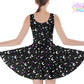 Starry Glitter Black Skater Dress [made to order]