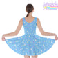Starry Glitter Blue Skater Dress [made to order]