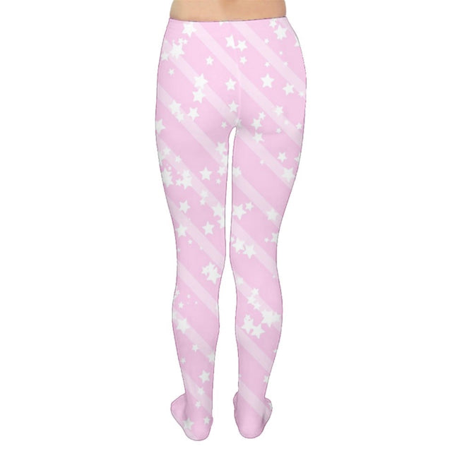 Sparkle Stars Pastel Pink Tights [made to order]