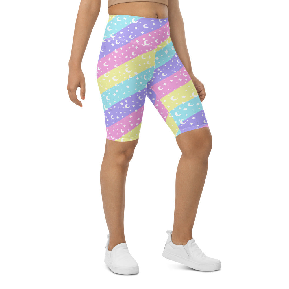 Cosmic Rainbow Biker Shorts