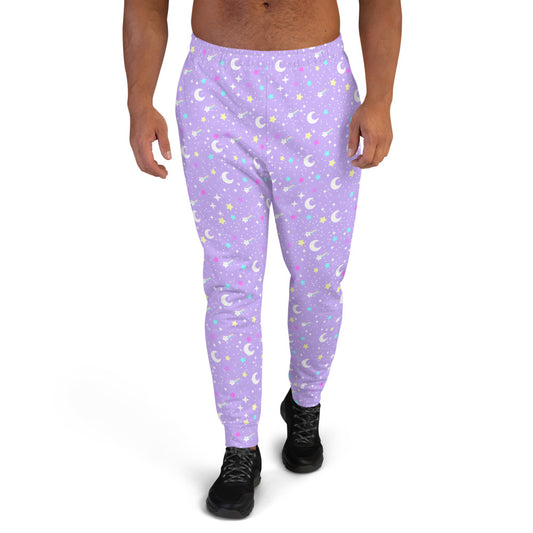 Starry Glitter Purple Men's Joggers