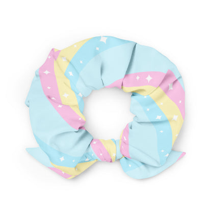 Teatime Fantasy Blue Rainbow Scrunchie