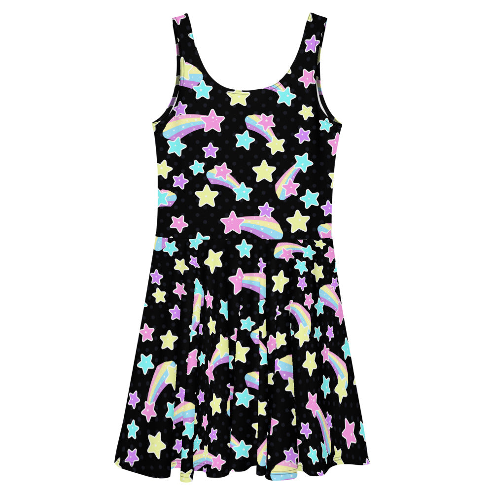 Starry Party Black Skater Dress