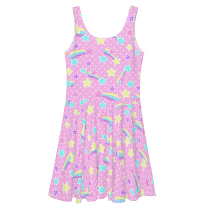 Starry Party Pink Skater Dress