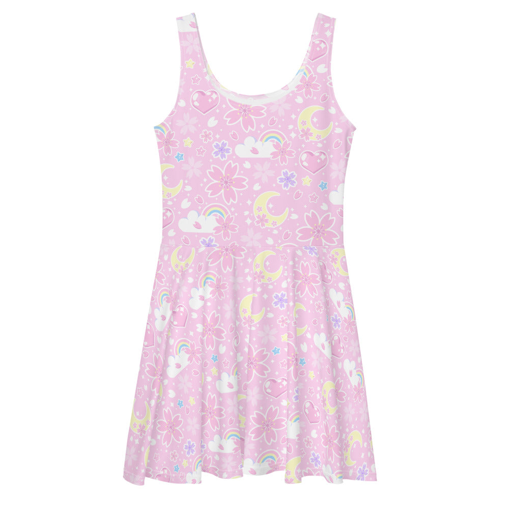 Cherry Blossom Dreams Pink Skater Dress
