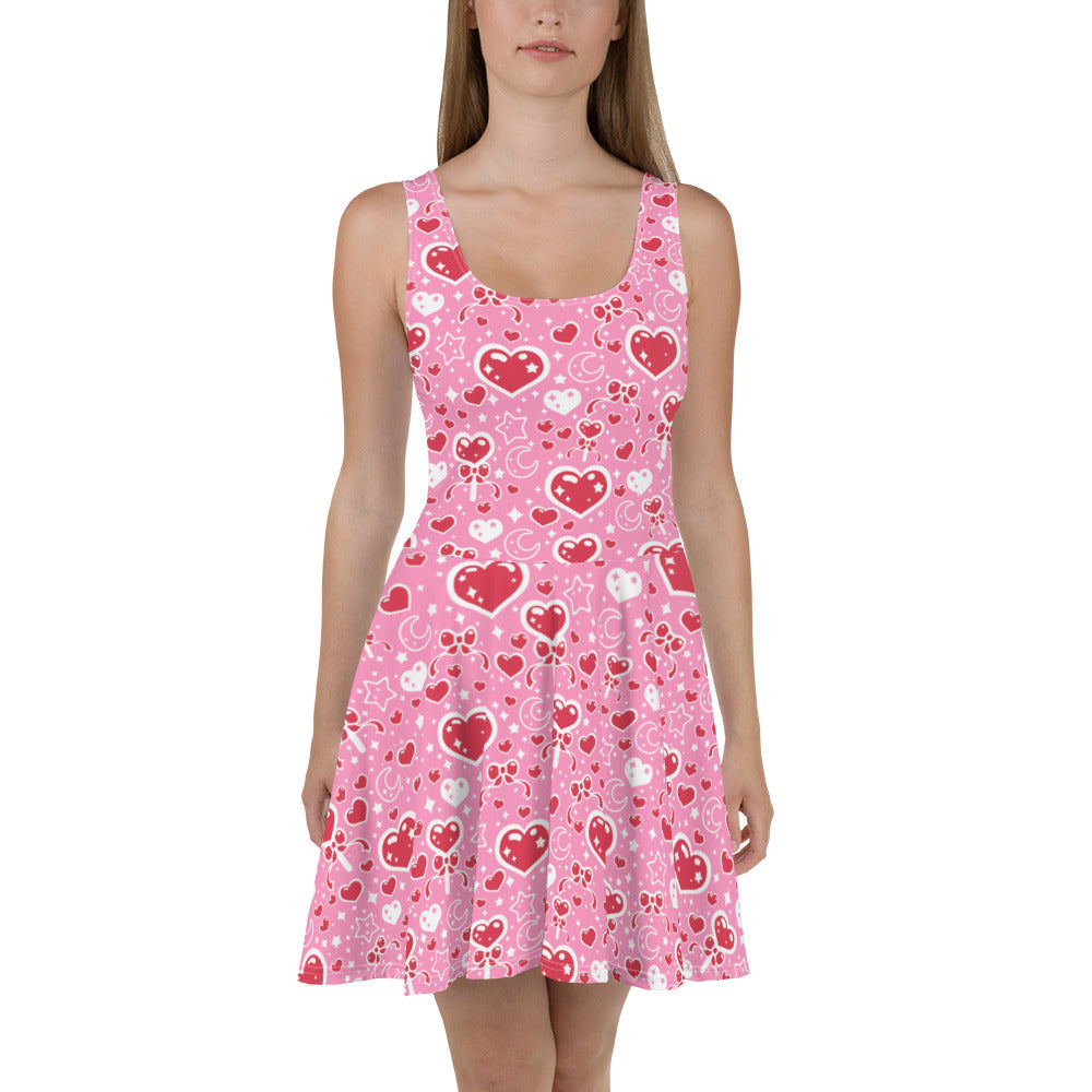 Sweet Feelings Pink Skater Dress