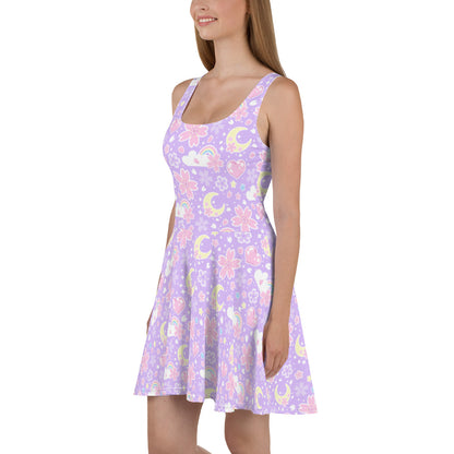 Cherry Blossom Dreams Purple Skater Dress