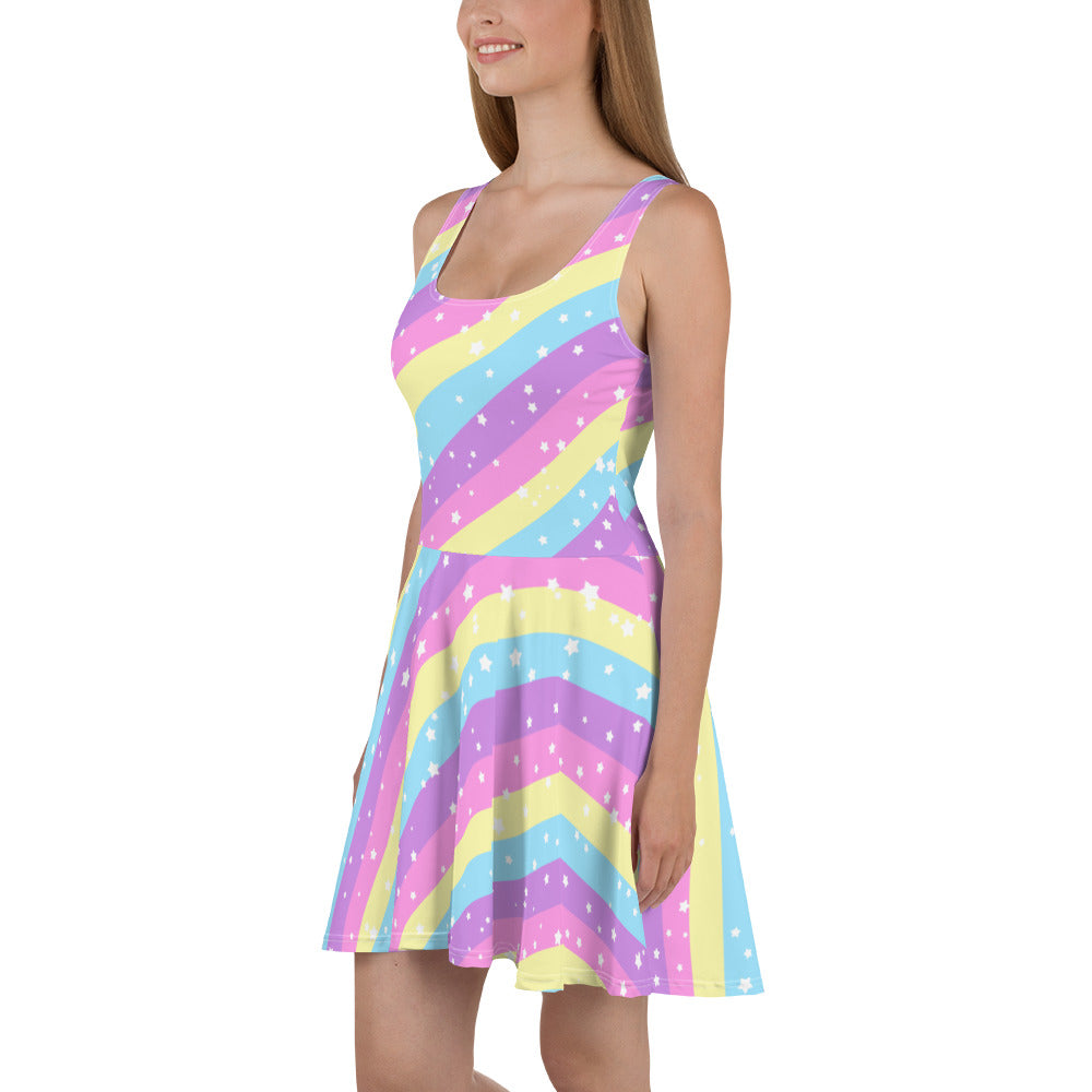 Starry Party Rainbow Skater Dress