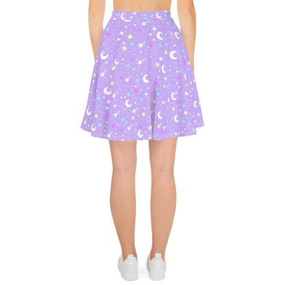Starry Glitter Purple Skater Skirt
