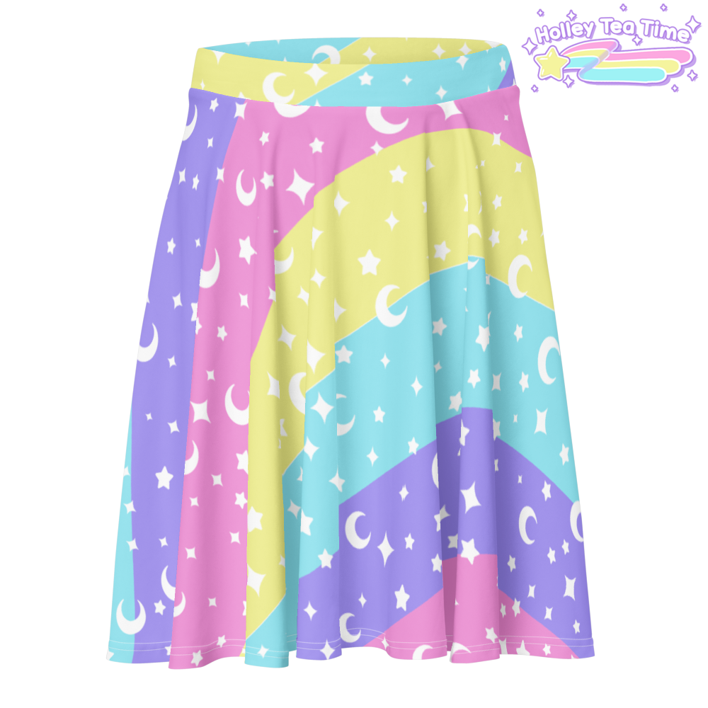 Cosmic Rainbow Skater Skirt