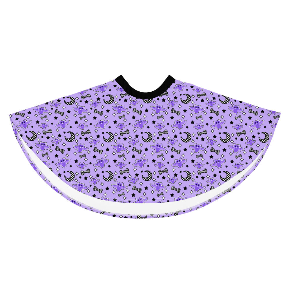 Magical Kawaii Spooky Bats Purple Skater Skirt
