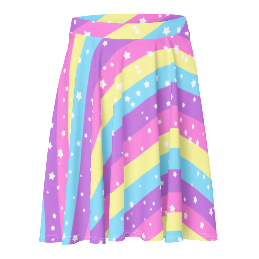 Starry Party Rainbow Skater Skirt
