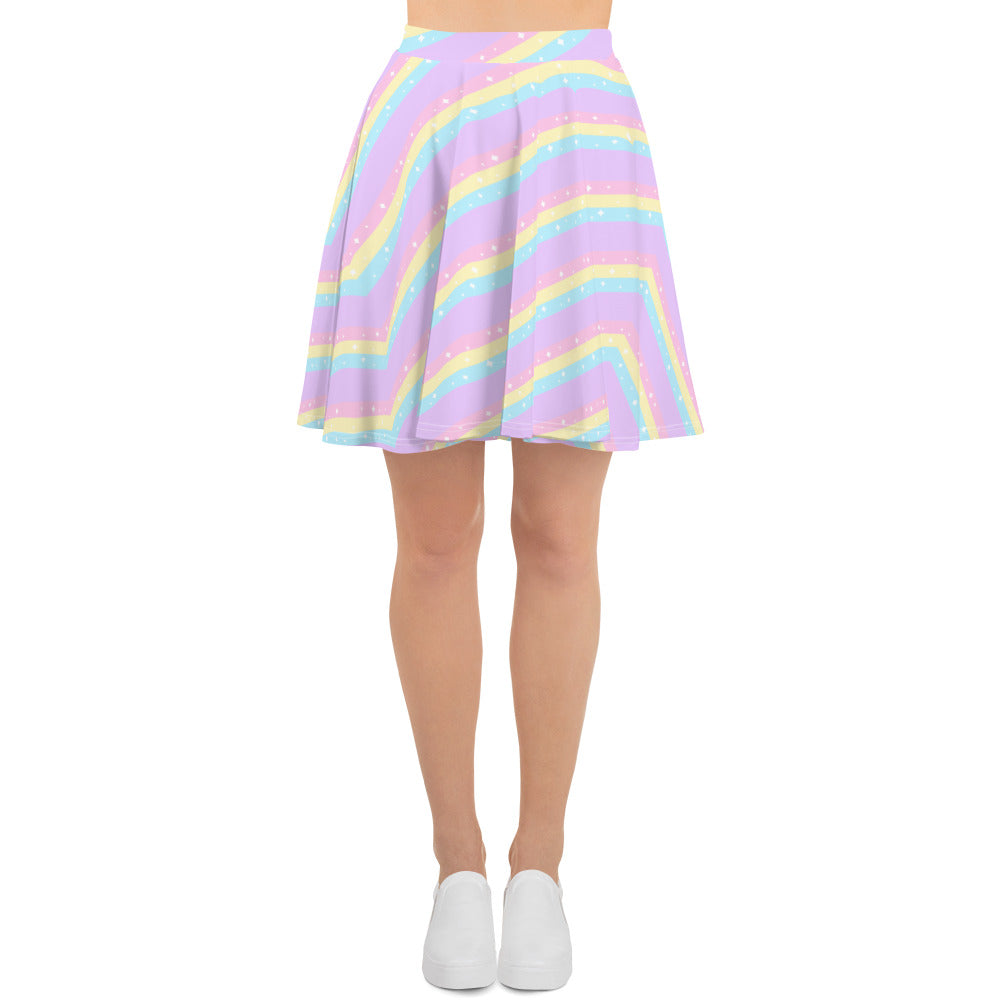 Teatime Fantasy Purple Rainbow Skater Skirt