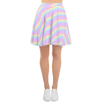 Teatime Fantasy Purple Rainbow Skater Skirt