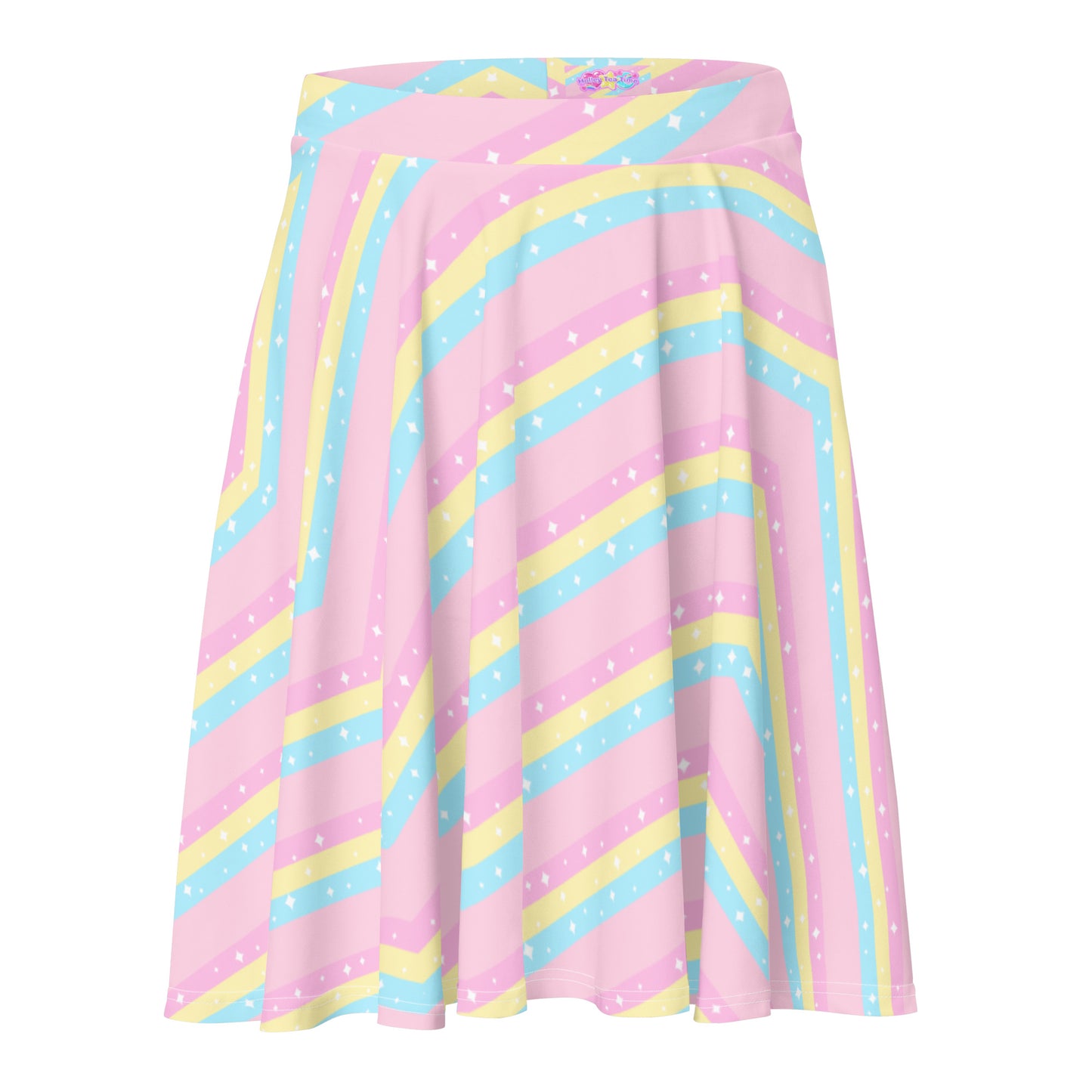 Teatime Fantasy Pink Rainbow Skater Skirt