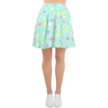 Magical Spring Mint Skater Skirt