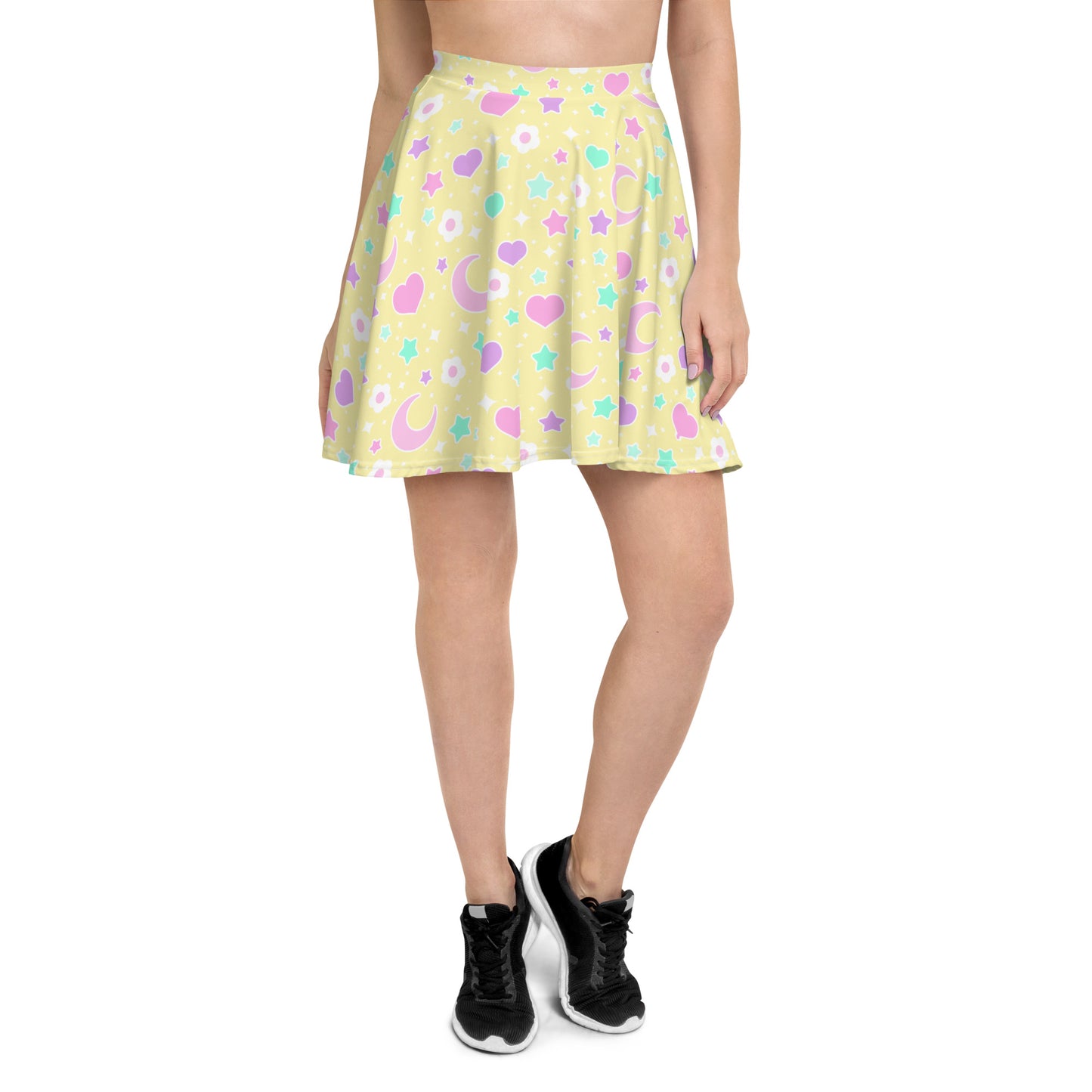 Magical Spring Yellow Skater Skirt