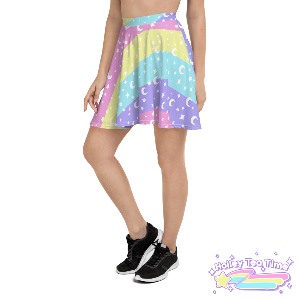 Cosmic Rainbow Skater Skirt