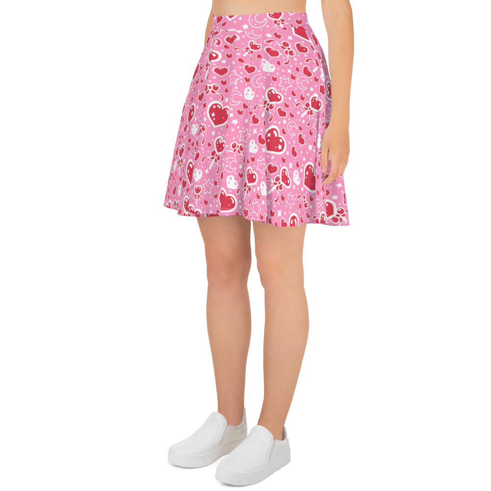 Sweet Feelings Pink Skater Skirt
