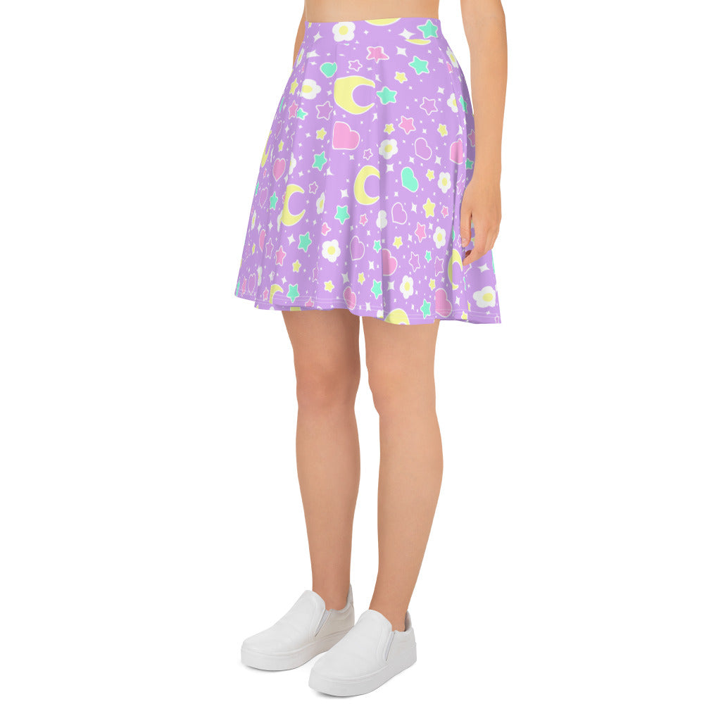 Magical Spring Purple Skater Skirt