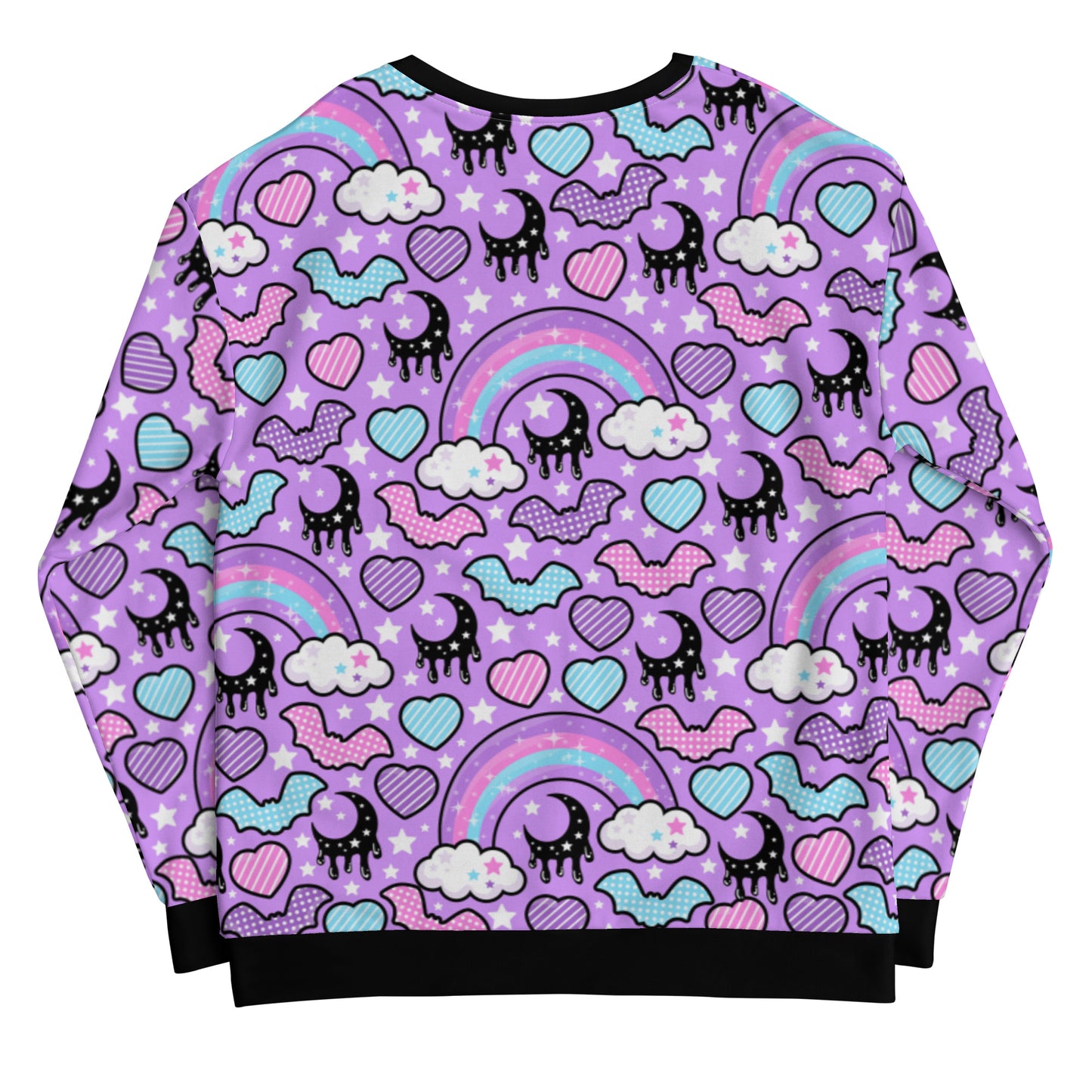 Rainbow Spooky Bats Purple Unisex Sweatshirt